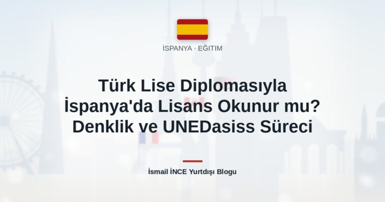 Türk Lise Diplomasıyla İspanya’da Lisans Okunur mu? Denklik ve UNEDasiss Süreci