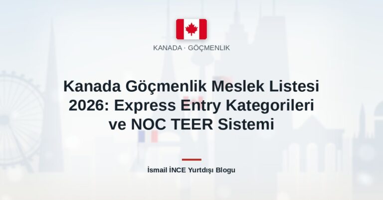 Kanada Göçmenlik Meslek Listesi 2026: Express Entry Kategorileri ve NOC TEER Sistemi