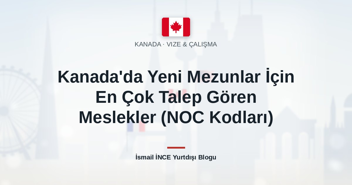 Kanada’da Yeni Mezunlar İçin En Çok Talep Gören Meslekler (NOC Kodları)